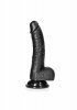 JJak prawdziwy penis dildo na przyssawce czarny 18 cm